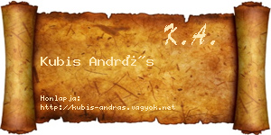 Kubis András névjegykártya